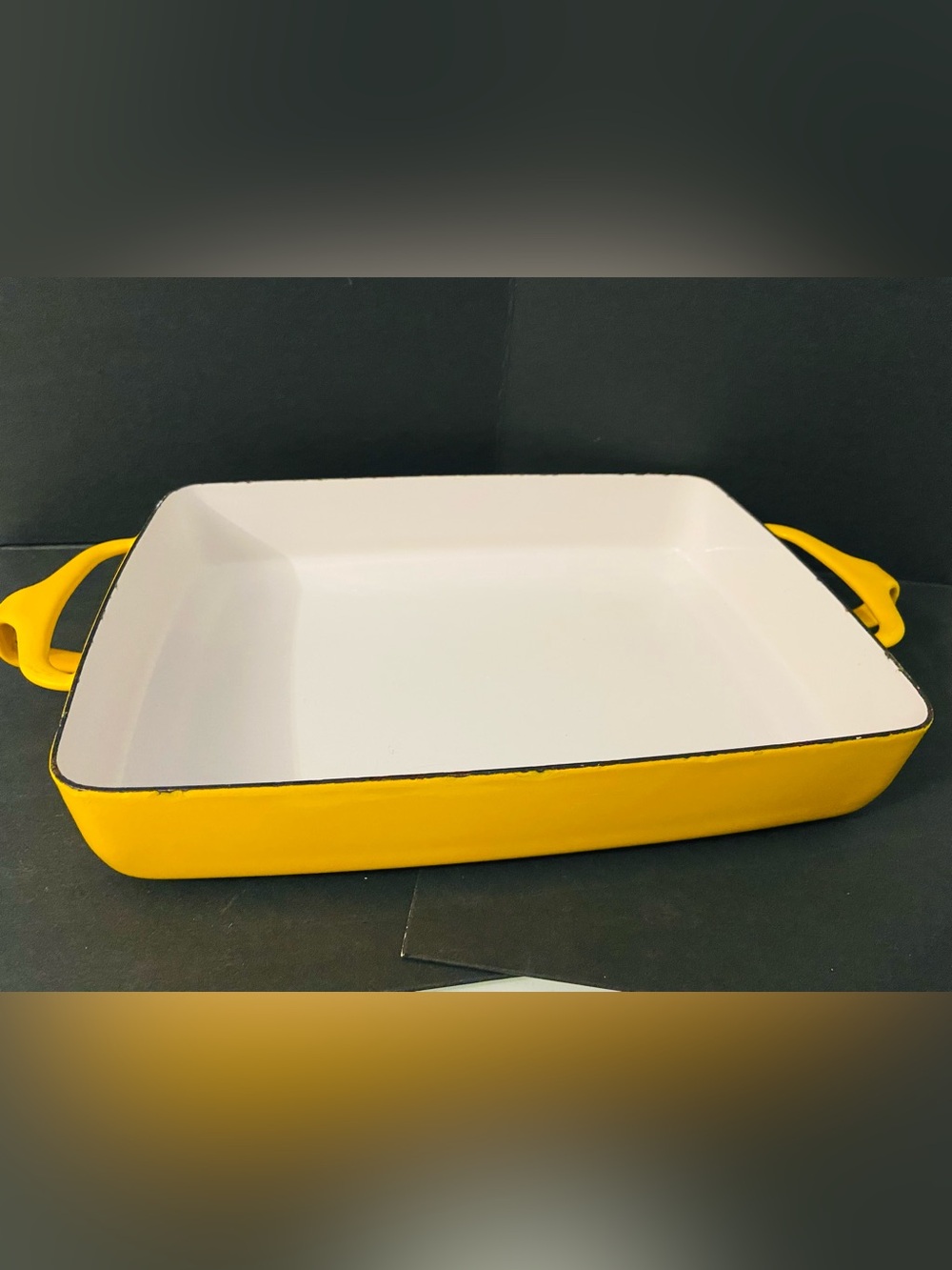 Vintage Dansk Yellow Enamel Kobenstyle Baking Pan